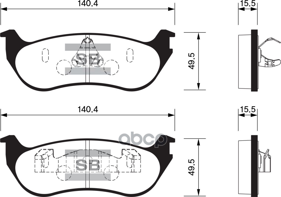 Колодки задние SANGSIN BRAKE SP1445